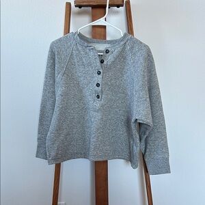 Madewell Gray Button-Up Sweatshirt